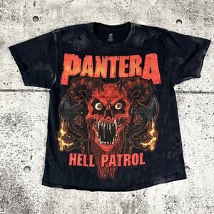 Pantera Hell Patrol Shirt Size Large Acid Washed Rare Print